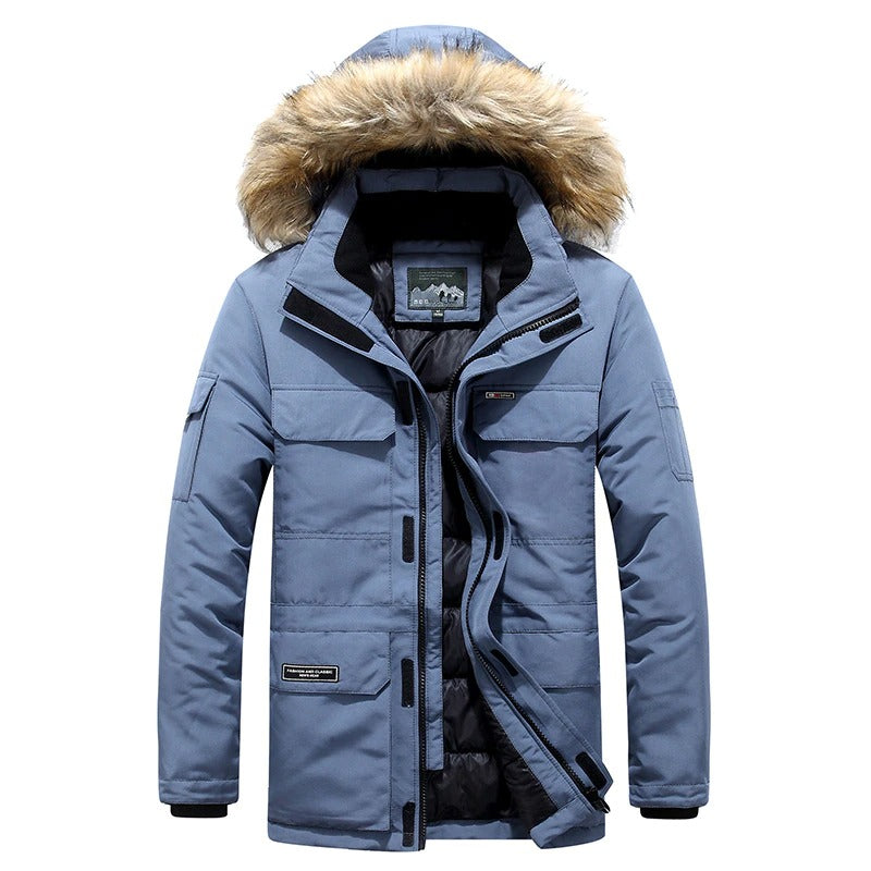 Isak - Winterjas heren met bontkraag