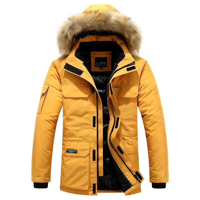 Isak - Winterjas heren met bontkraag