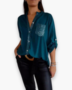 Casual Paillettenblouse Voor Dames | Chic
