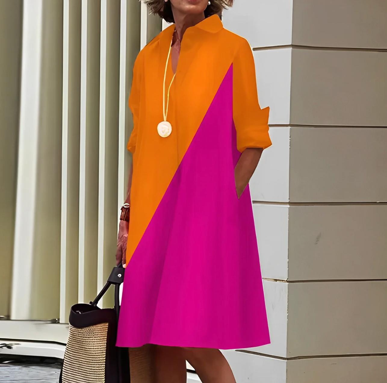 Nathalie - Elegante Overhemdjurk