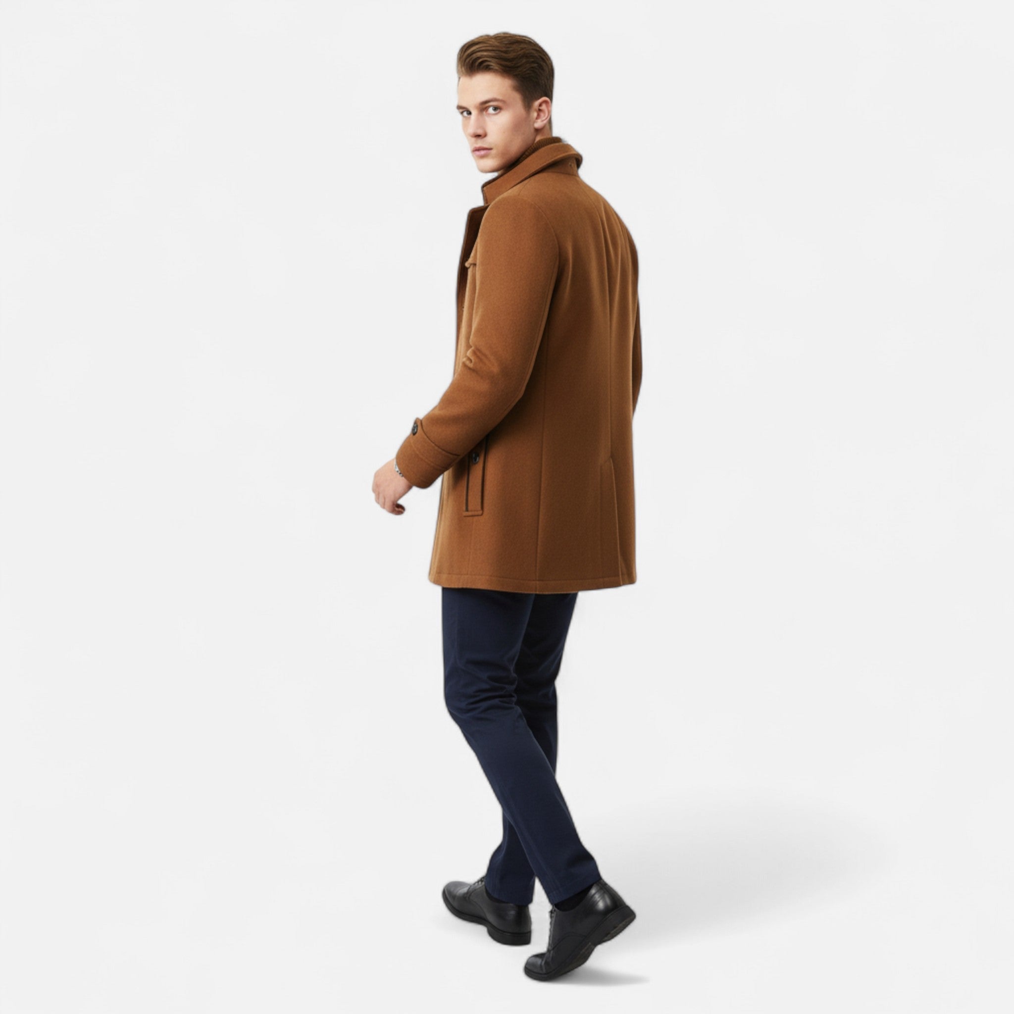 Nathan - Trenchcoat Wol Rits Heren
