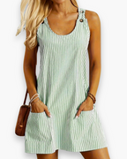 Mouwloze Gestreepte Jurk Voor Dames | Zomers En Casual