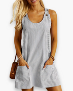 Mouwloze Gestreepte Jurk Voor Dames | Zomers En Casual
