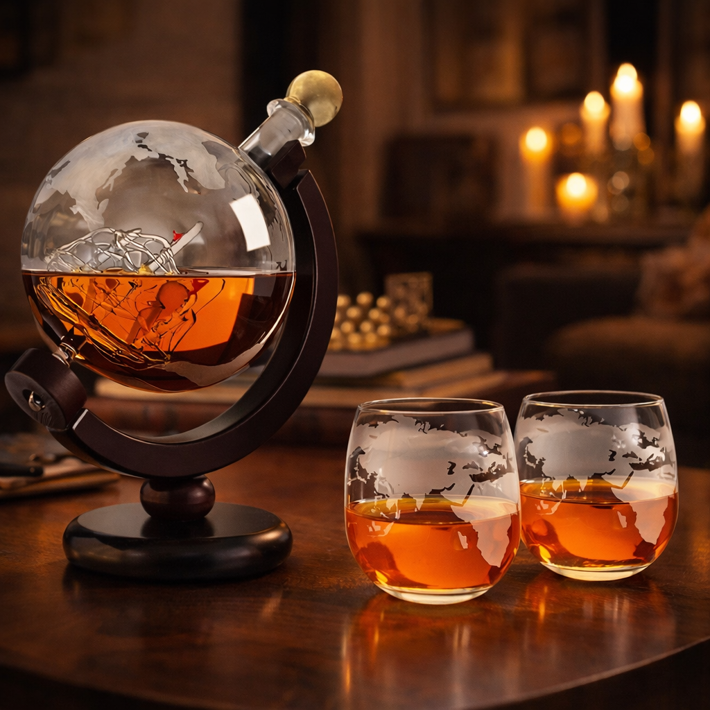 Whisky Decanter | Wereldkaart Editie