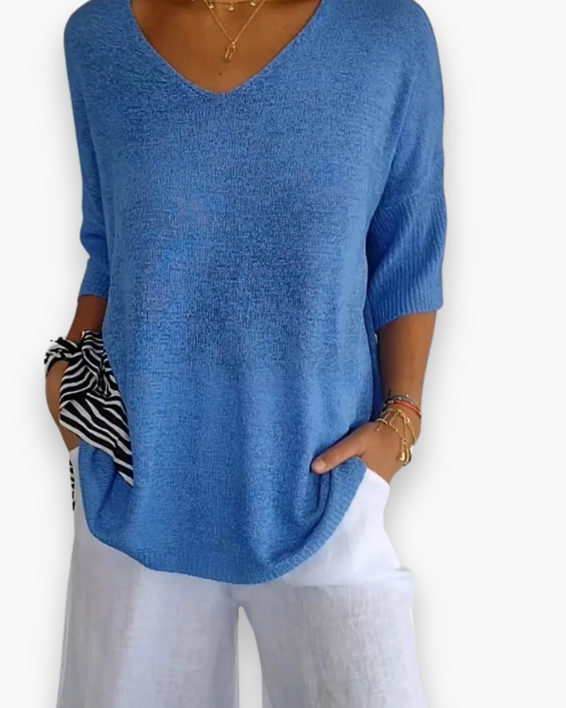 Nura | Luchtige Dames Top met V-hals - Comfortabel en Casual