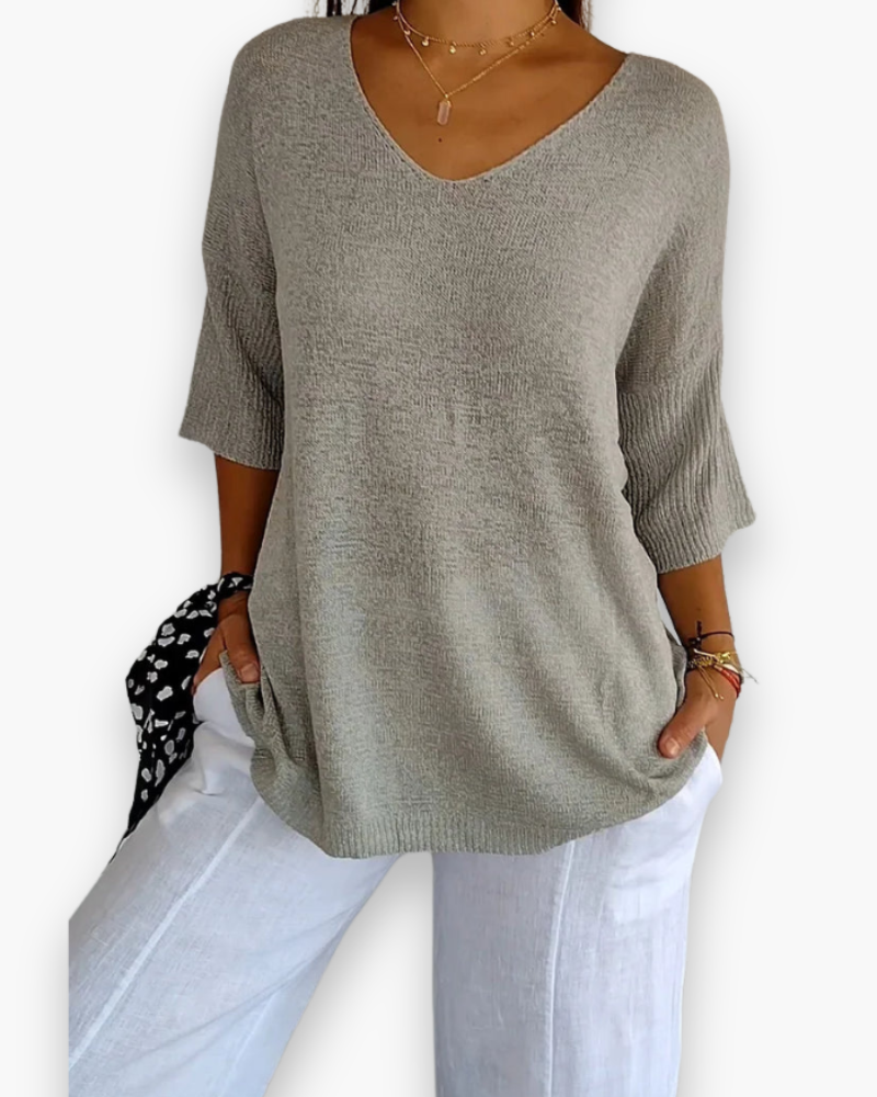 Nura | Luchtige Dames Top met V-hals - Comfortabel en Casual