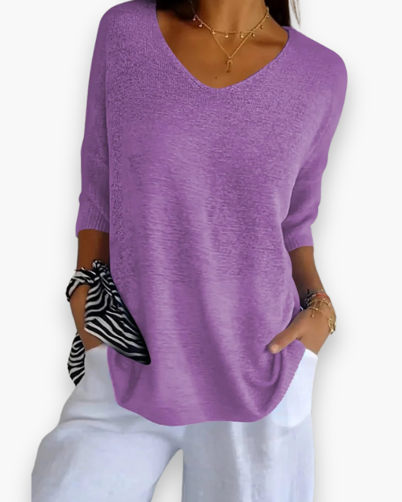 Nura | Luchtige Dames Top met V-hals - Comfortabel en Casual