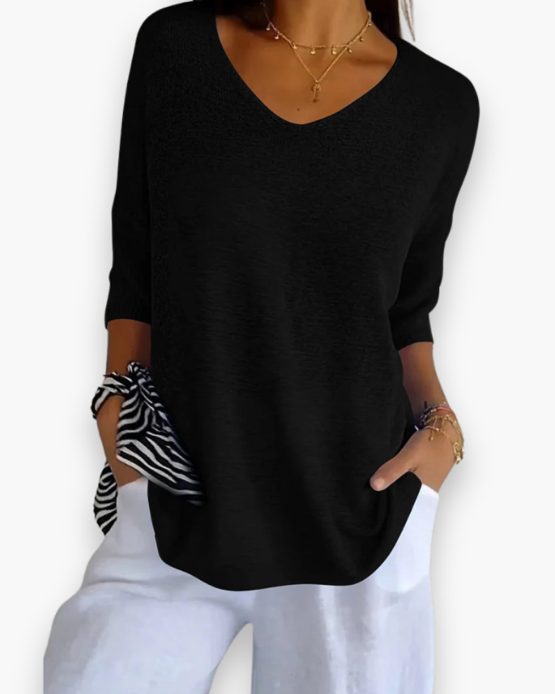 Nura | Luchtige Dames Top met V-hals - Comfortabel en Casual