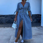 Noor – Stijlvolle Denim Jurk Met Een Tijdloze Uitstraling