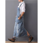 Mila - Trendy Denimjurk Met Knopen En Flatterende Pasvorm