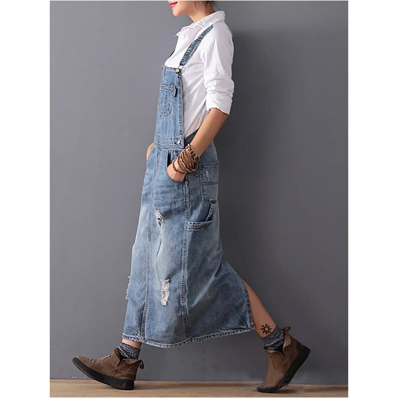 Mila - Trendy Denimjurk Met Knopen En Flatterende Pasvorm