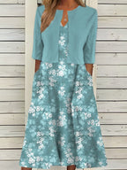 Linda - Elegante Bloemen Midi Jurk
