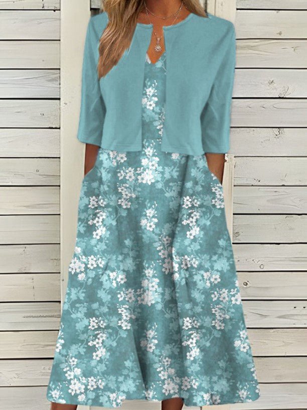 Linda - Elegante Bloemen Midi Jurk