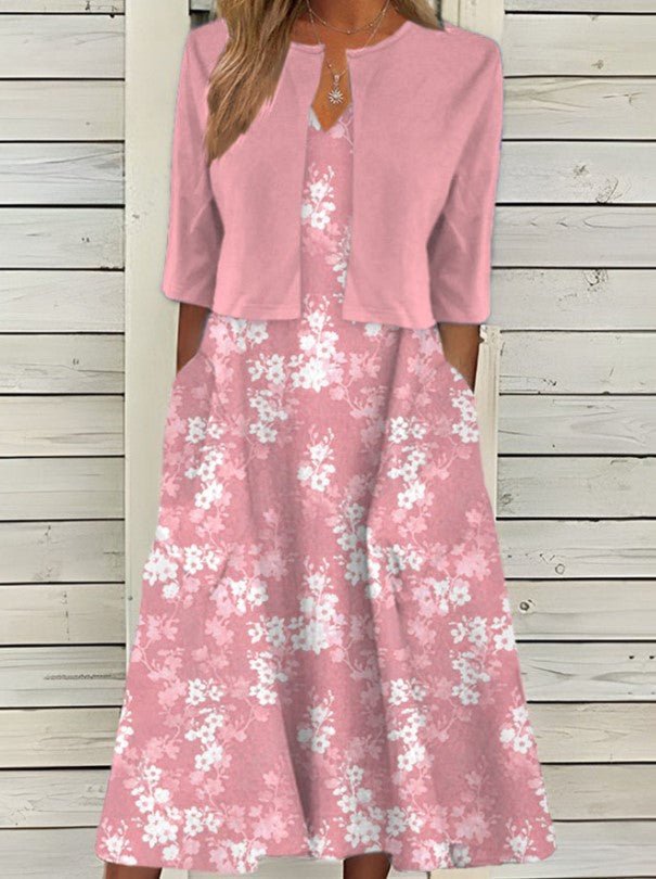 Linda - Elegante Bloemen Midi Jurk