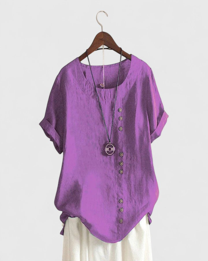 Élisavie | Comfortabele Blouse met Korte Mouwen
