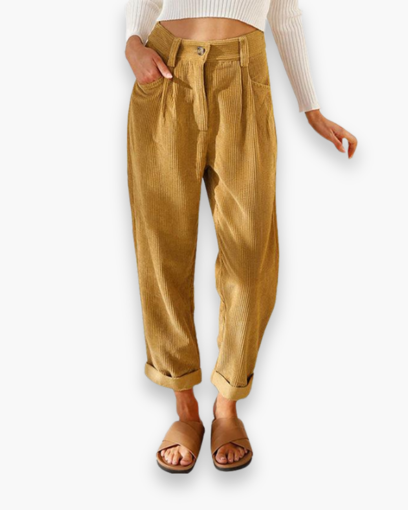 Losvallende damesbroek met hoge taille | Casual en luchtig