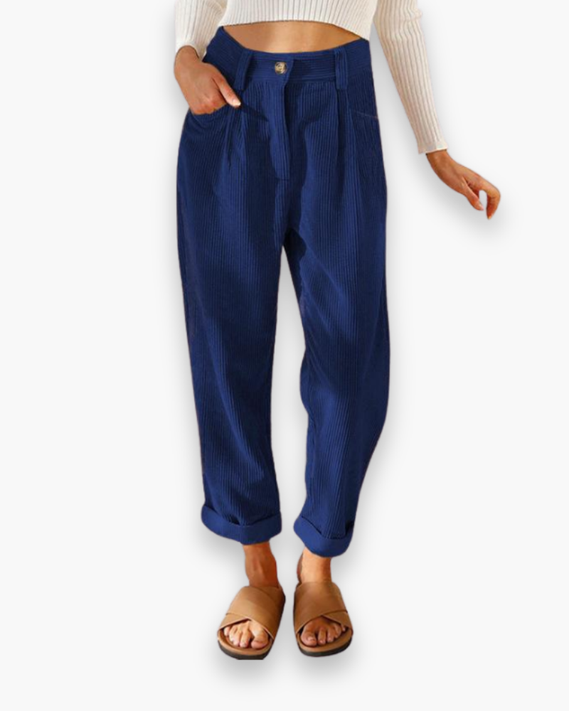 Losvallende damesbroek met hoge taille | Casual en luchtig