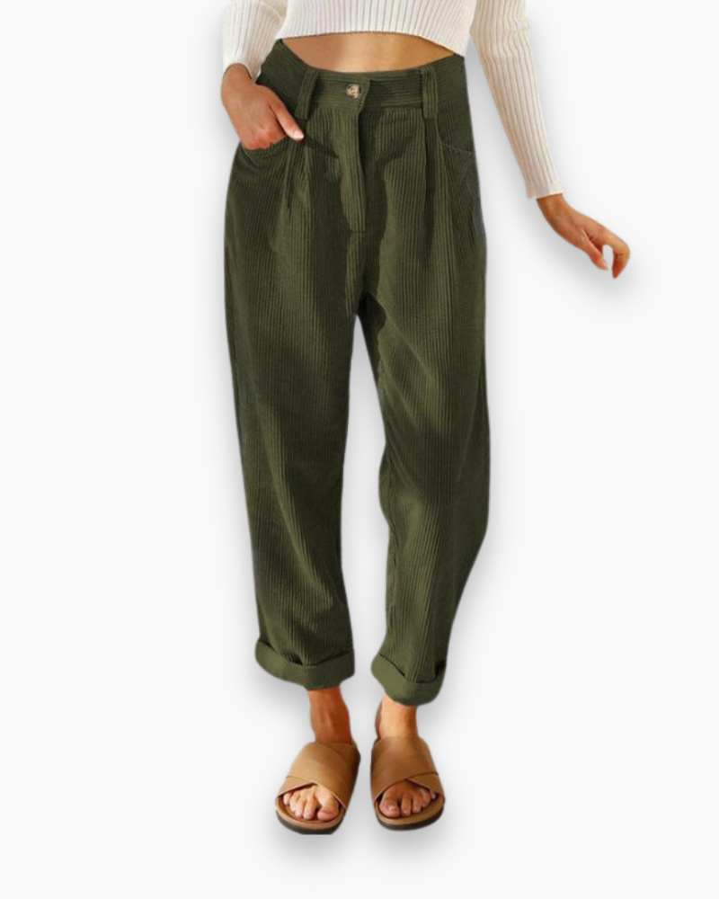 Losvallende damesbroek met hoge taille | Casual en luchtig
