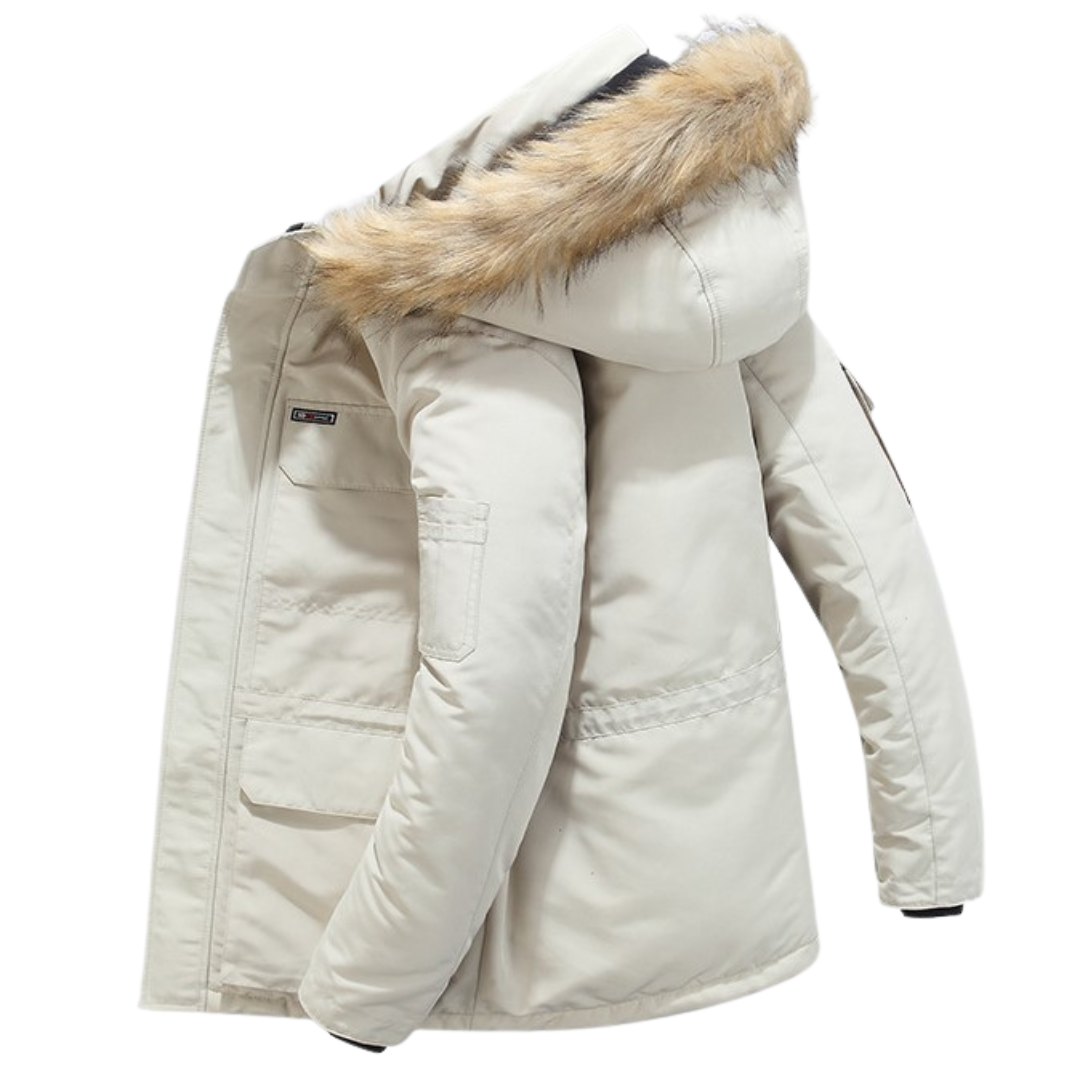 Isak - Winterjas heren met bontkraag