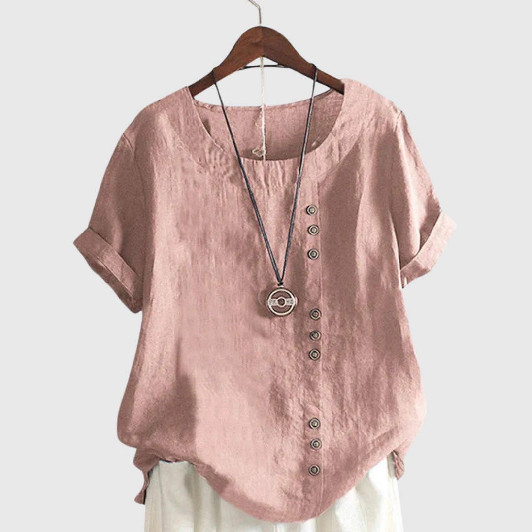 Élisavie | Comfortabele Blouse met Korte Mouwen