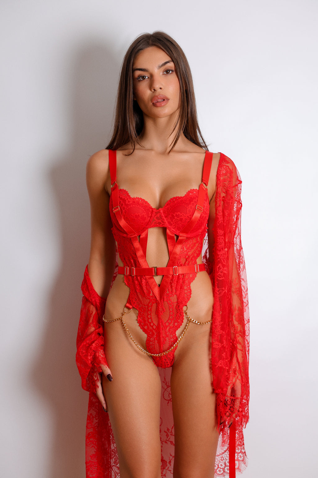 Aurelle™ | Luxe Bodysuit Lingerie met Kettingdetails