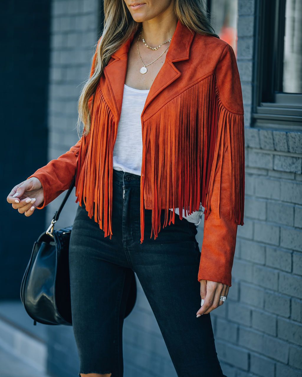 Zanda - Jas chic franjes Dames