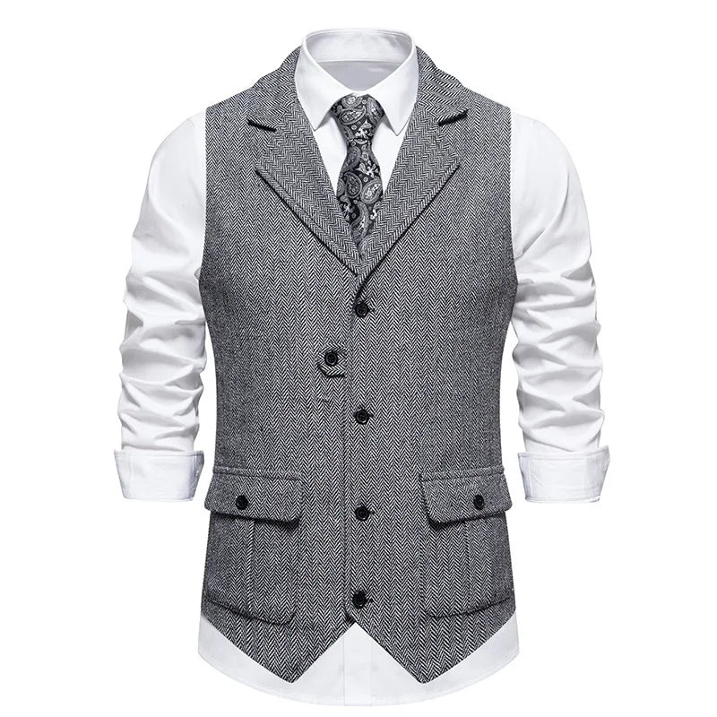 Olivier | Klassieke Visgraat Tweed Gilet