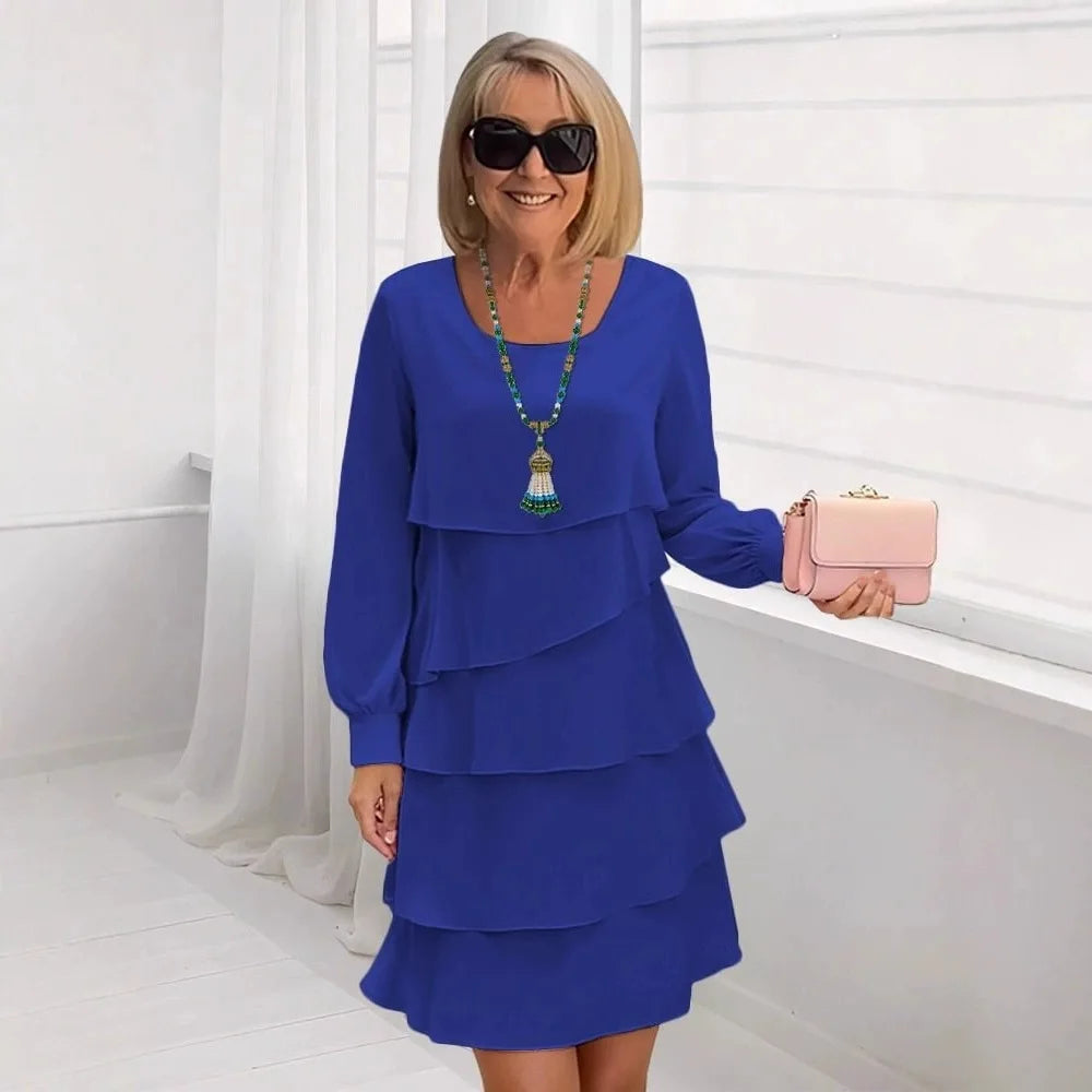 Margaret | Elegante Comfort Ruffle Jurk Lange Mouwen