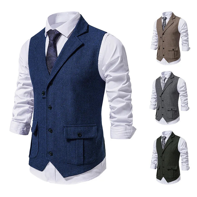 Olivier | Klassieke Visgraat Tweed Gilet