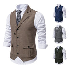 Olivier | Klassieke Visgraat Tweed Gilet