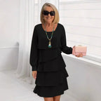 Margaret | Elegante Comfort Ruffle Jurk Lange Mouwen