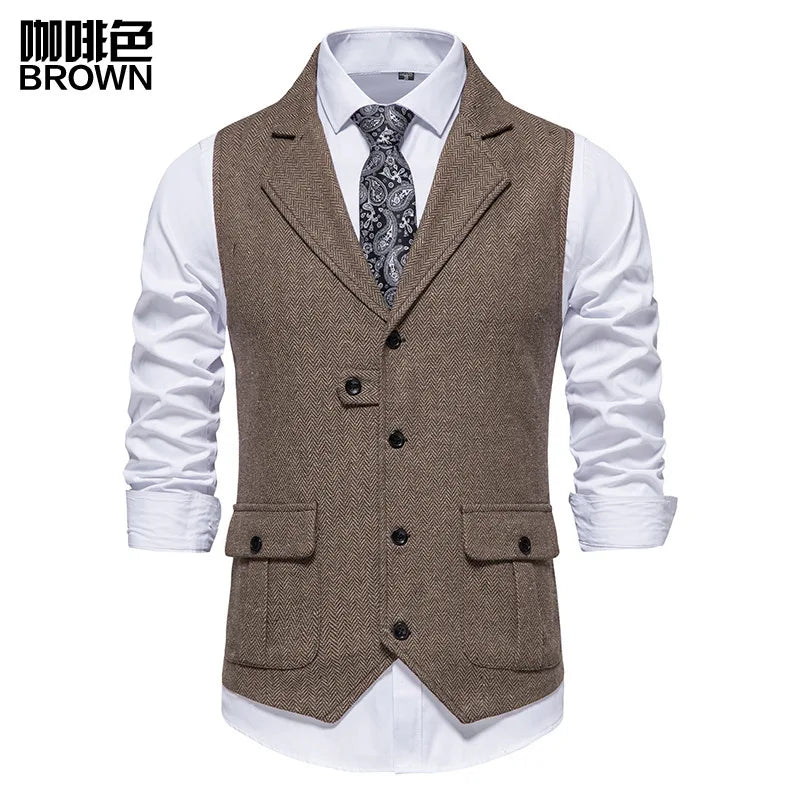 Olivier | Klassieke Visgraat Tweed Gilet