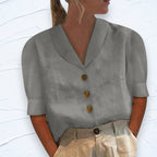 Amira - Top Met Kraag En Knopen Voor Een Klassieke Look