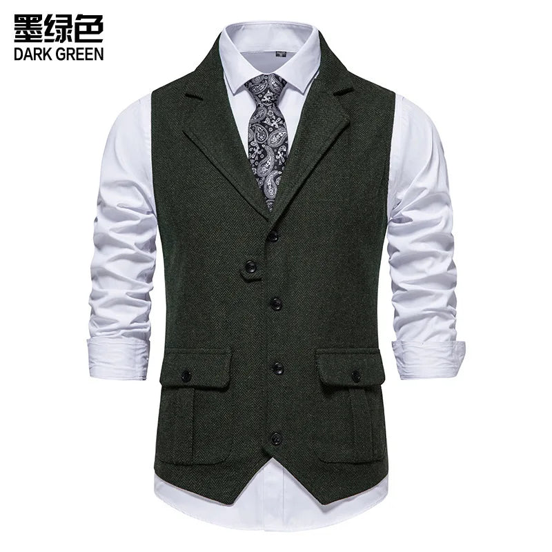 Olivier | Klassieke Visgraat Tweed Gilet