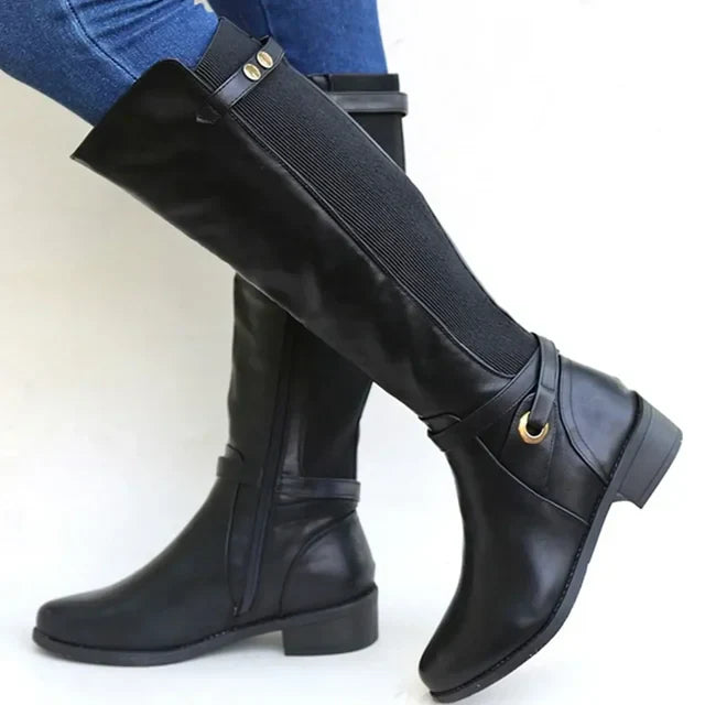 Anaïs – Leren Laarzen Met Dikke Hak Voor Extra Ondersteuning