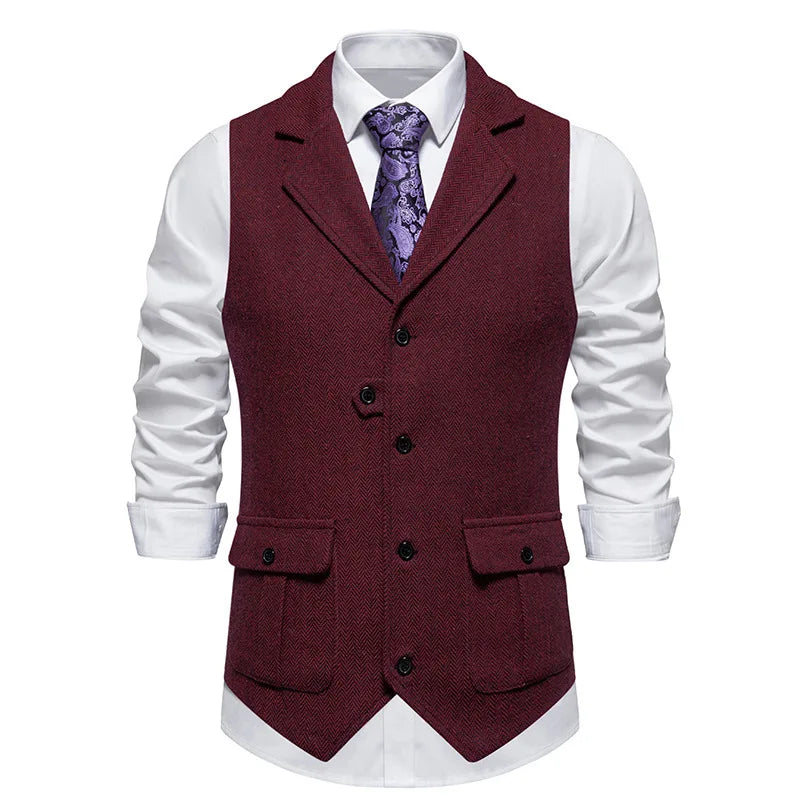 Olivier | Klassieke Visgraat Tweed Gilet