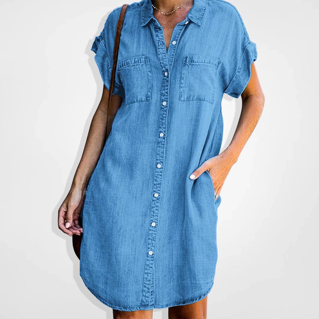 Femke – Denim Jurk Met Een Klassieke En Casual Look