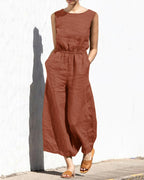Norah - Mouwloze Jumpsuit Met Wijde Pijpen En Trendy Design