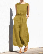 Norah - Mouwloze Jumpsuit Met Wijde Pijpen En Trendy Design