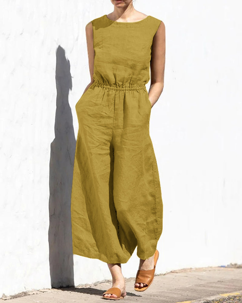 Norah - Mouwloze Jumpsuit Met Wijde Pijpen En Trendy Design
