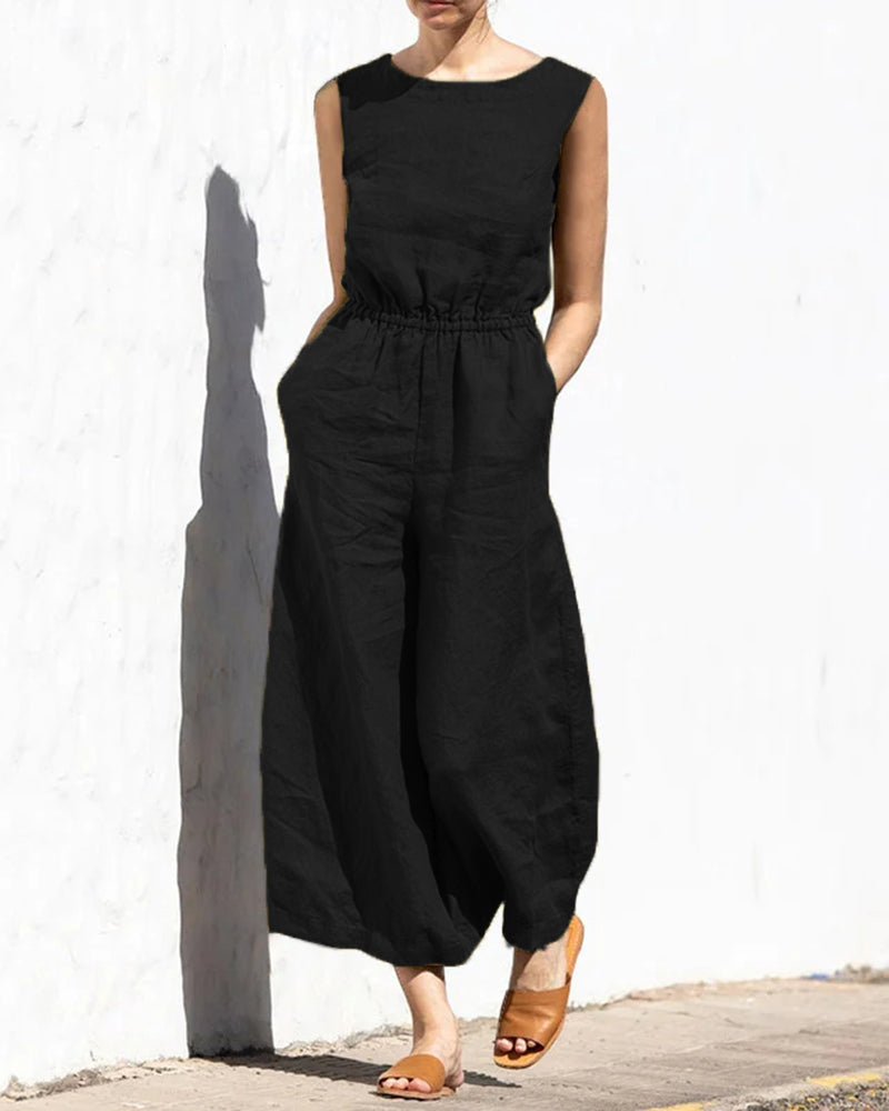 Norah - Mouwloze Jumpsuit Met Wijde Pijpen En Trendy Design