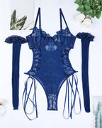 Christina™ | Transparante Kanten Body met Bloemenpatroon