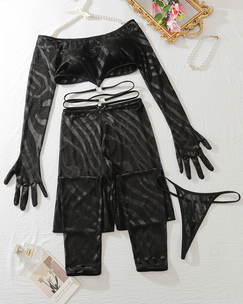 Mira™ | Sensuele Lingerieset met Lange Mouwen & Slip