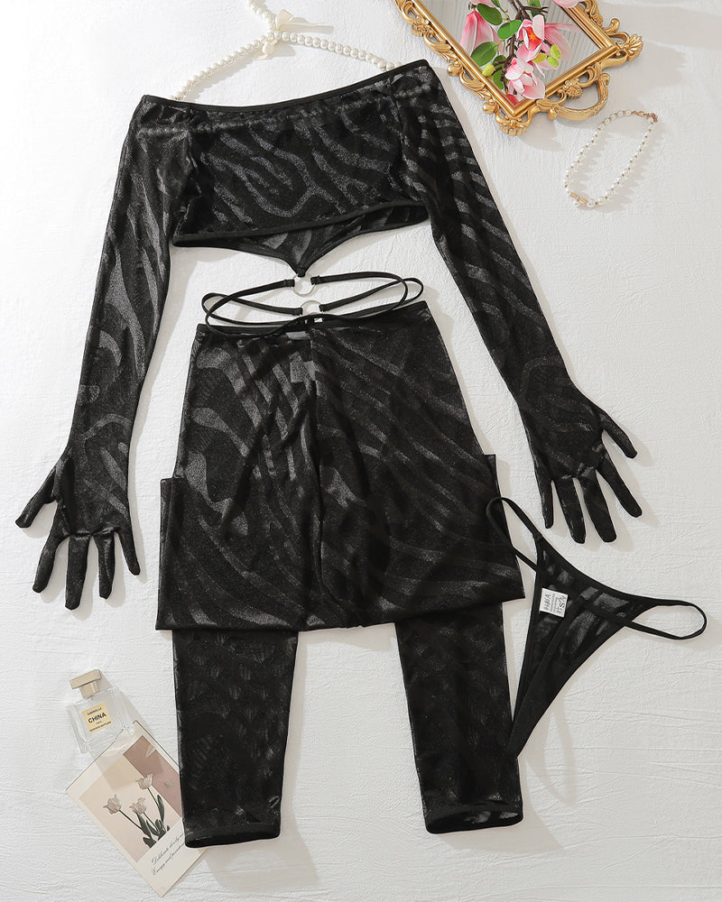 Mira™ | Sensuele Lingerieset met Lange Mouwen & Slip
