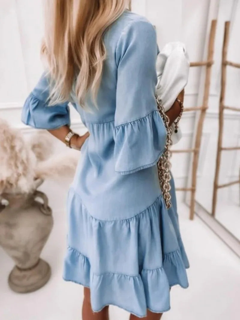 Bianca - Stijlvolle Denim Zomerjurk