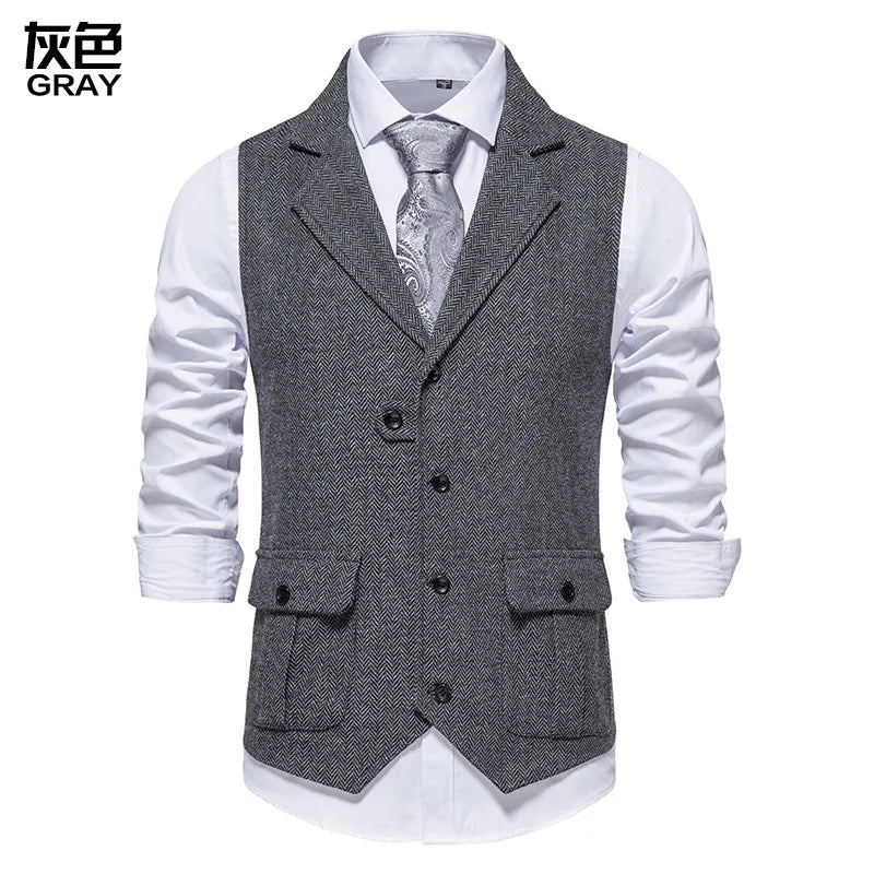 Olivier | Klassieke Visgraat Tweed Gilet