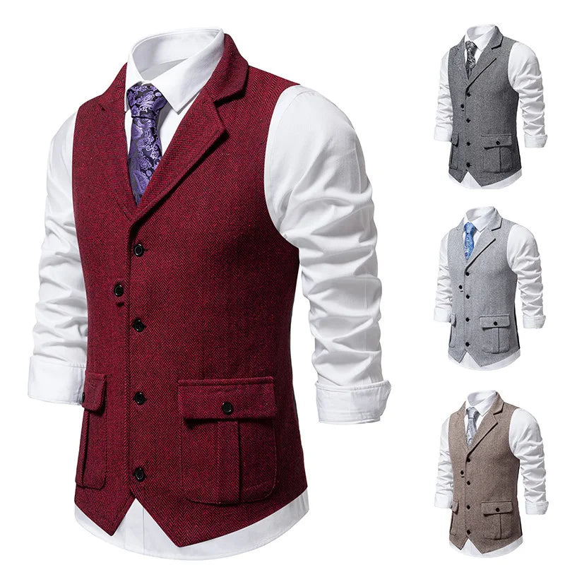 Olivier | Klassieke Visgraat Tweed Gilet