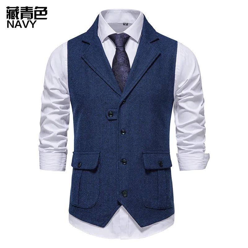 Olivier | Klassieke Visgraat Tweed Gilet