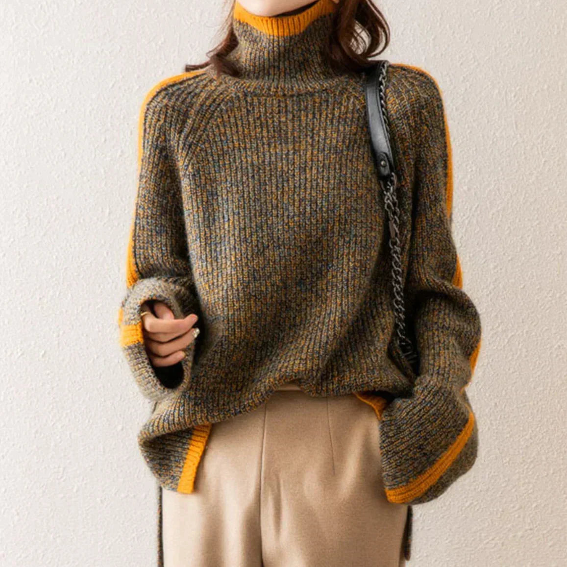 Dames Kasjmier Trui Oversized Coltrui Elegant