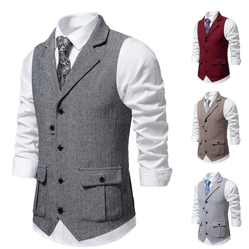 Olivier | Klassieke Visgraat Tweed Gilet